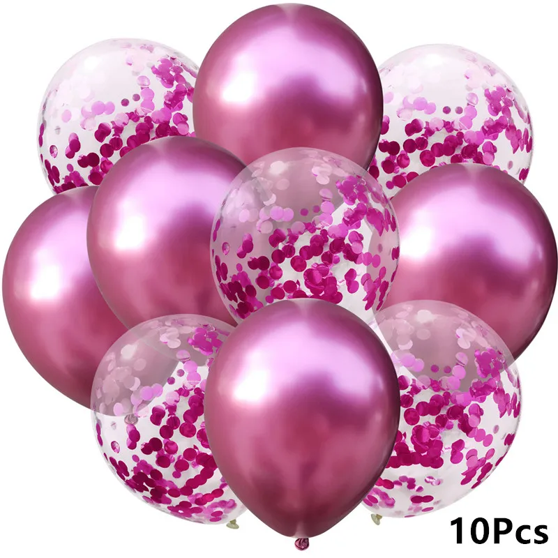 Metal C Pink Модный Свадебный шар Круглые Конфетти воздушные шары с дизайном «сердце» украшения на день рождения для взрослых детей вечерние воздушный шарик - Цвет: Metal C Pink