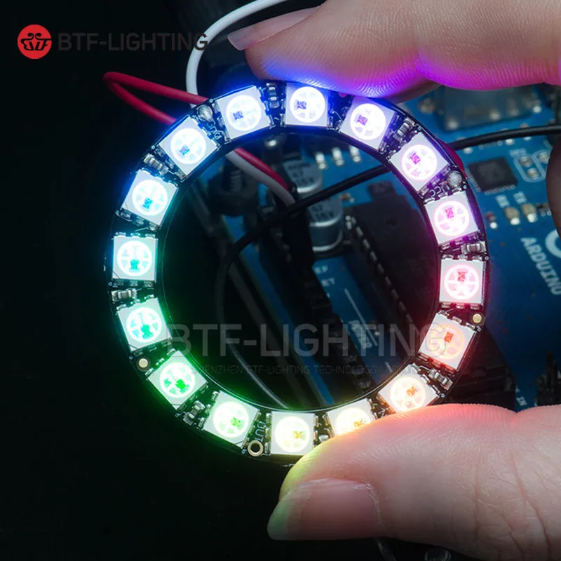 WS2812b 16 светодиодов пиксельное кольцо адресные модули DC5V вход RGB Полноцветный