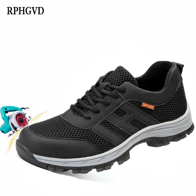 Ботинки мужские рабочие проникающие в удар ножом и газ повседневные плетеные