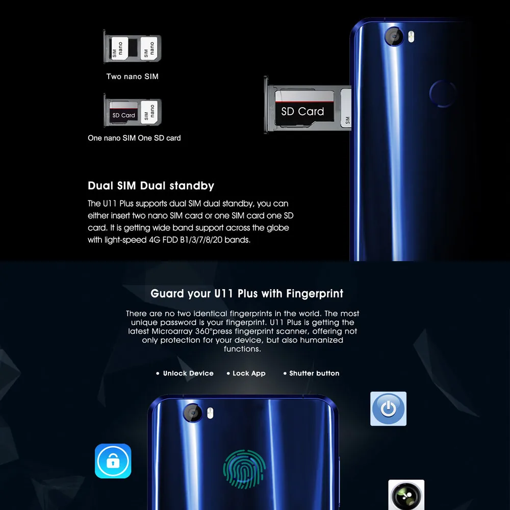 OUKITEL U11 Plus 5," ультратонкий MT6050T Восьмиядерный 4G+ 64G 4G разблокированный смартфон Apr19