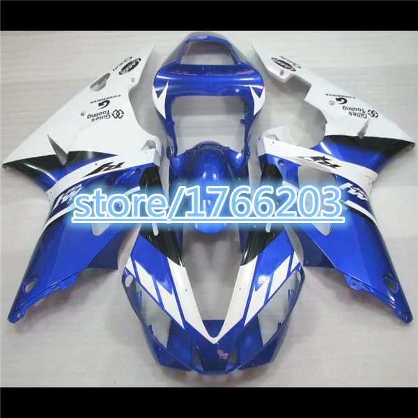 Лучший индивидуальный обтекатель для белого и синего цвета YZFR1 2000-2001 YZF R1 00-01 2000 2001