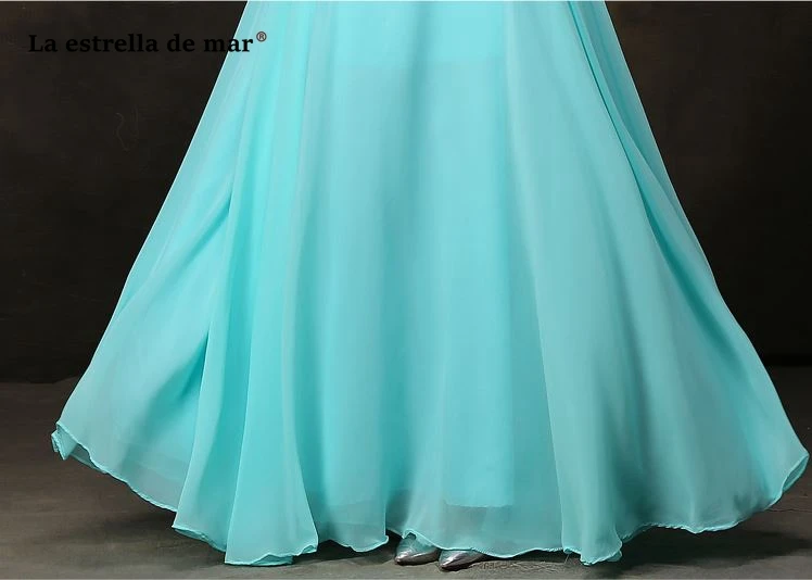 Vestidos de madrinha новое из кружева, с вырезом на шее шифоновое алиновое бирюзовое платье подружки невесты длинное Плюс Размер недорогое свадебное торжество платье