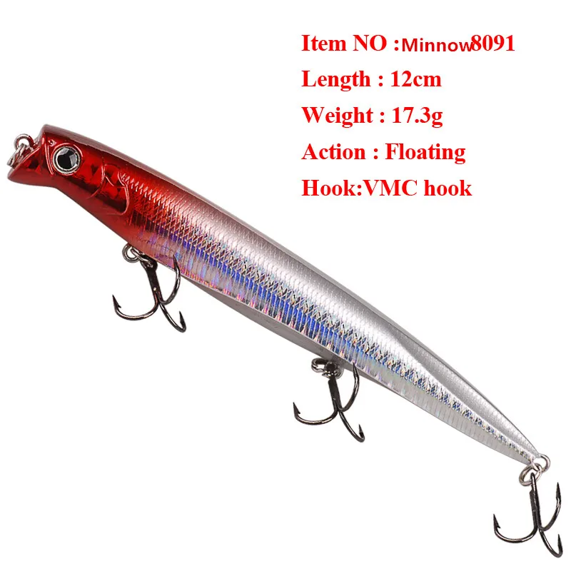 120 мм 17 3 г плавающая приманка в виде гольяна жесткая для рыбной ловли крючок VMC
