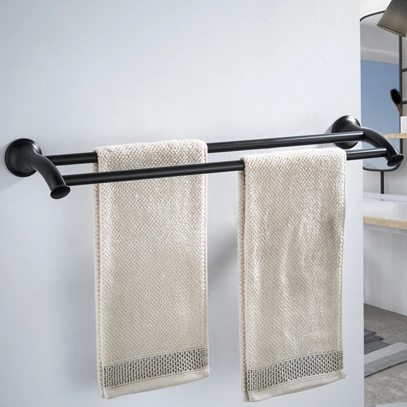 Черный Полотенца бар Нержавеющая сталь полка аксессуары вешалка для полотенец в