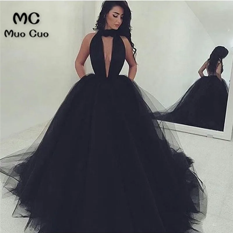 2018 Выпускные платья с открытыми плечами длинное платье лямкой на шее Vestido Longo