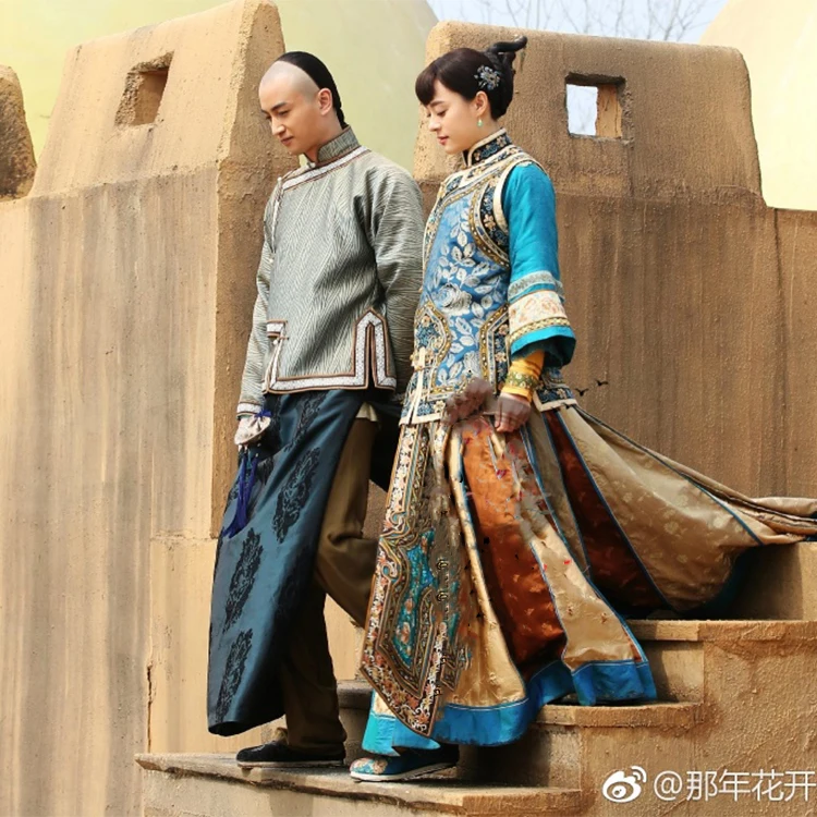 Shen XingYi Embroidery Male Costume 2 Designs Late Qing Dynasty Rich Men's Long Gown for Latest TV Play Nothing Gold Can Stay |