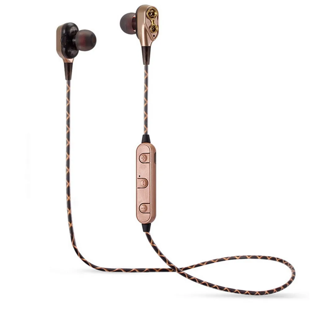 Двойные динамические басы звук Bluetooth наушники вкладыши Беспроводные с