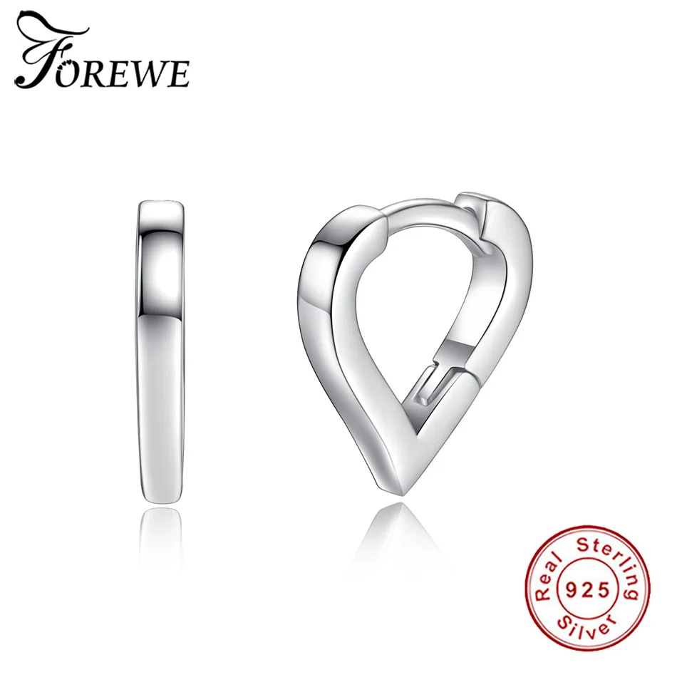 FOREWE новинка 2019 Настоящее серебро 925 пробы простые серьги гвоздики с сердцем для