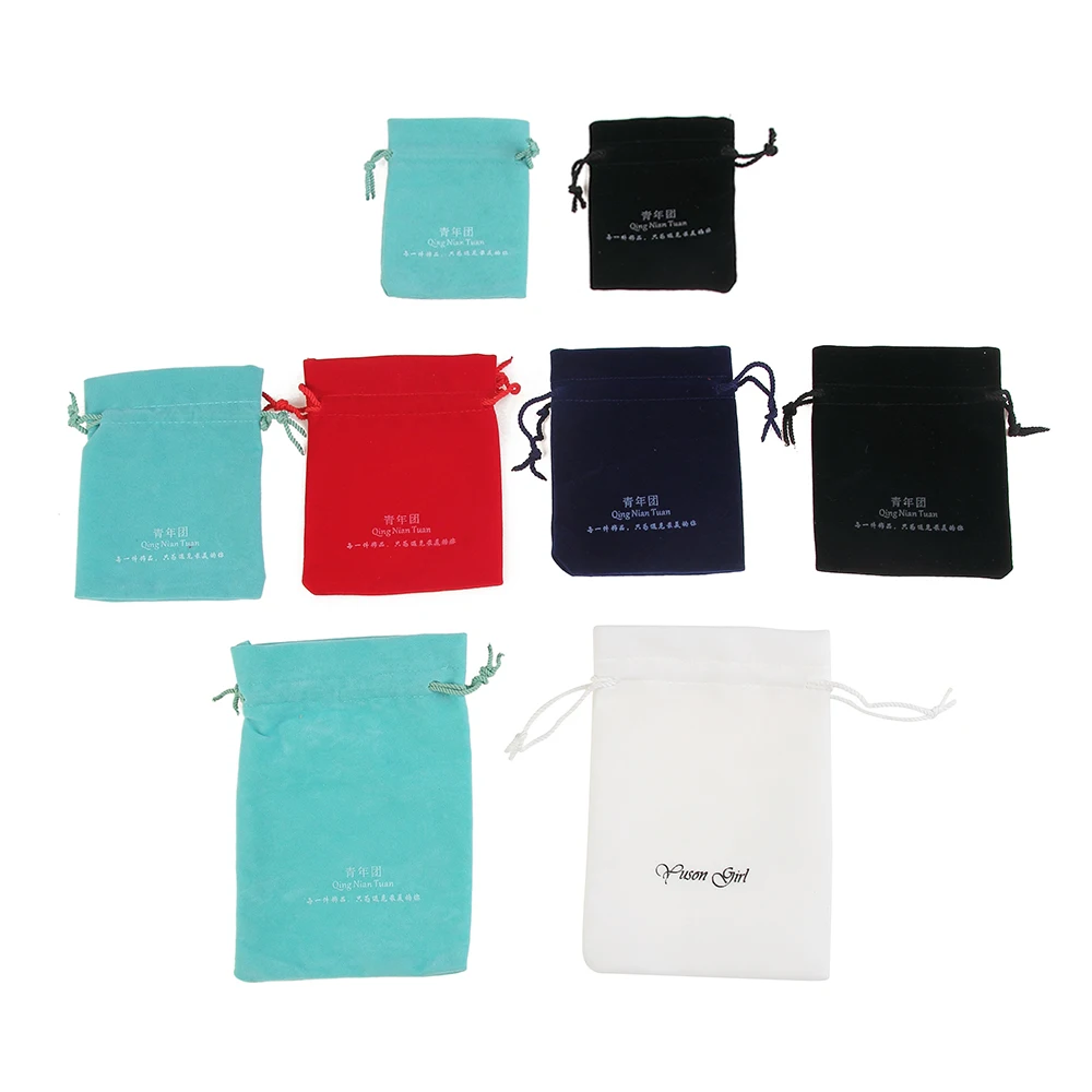 

500pcs Fine Square Velvet Pouches Gift Bag For Wedding Jewelry Size 10*12cm Choose For Women Girls Packing Accessories