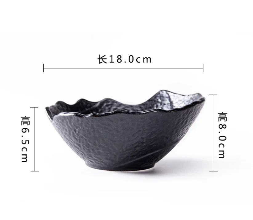 7-Inch Трендовые продукты креативные 7 дюймов/9 дюймов салатник черные керамические миски суповая чаша кокосовые чаши для посуды - Цвет: 7-Inch