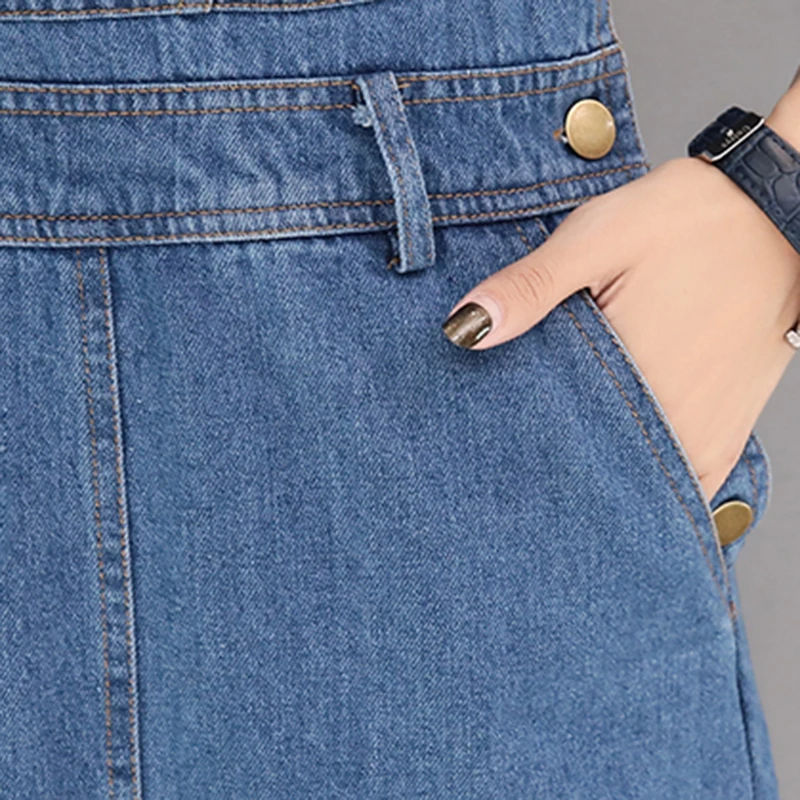 Индивидуальные Женские джинсовые юбки на бретелях летние 2018 Лоскутные сетчатые