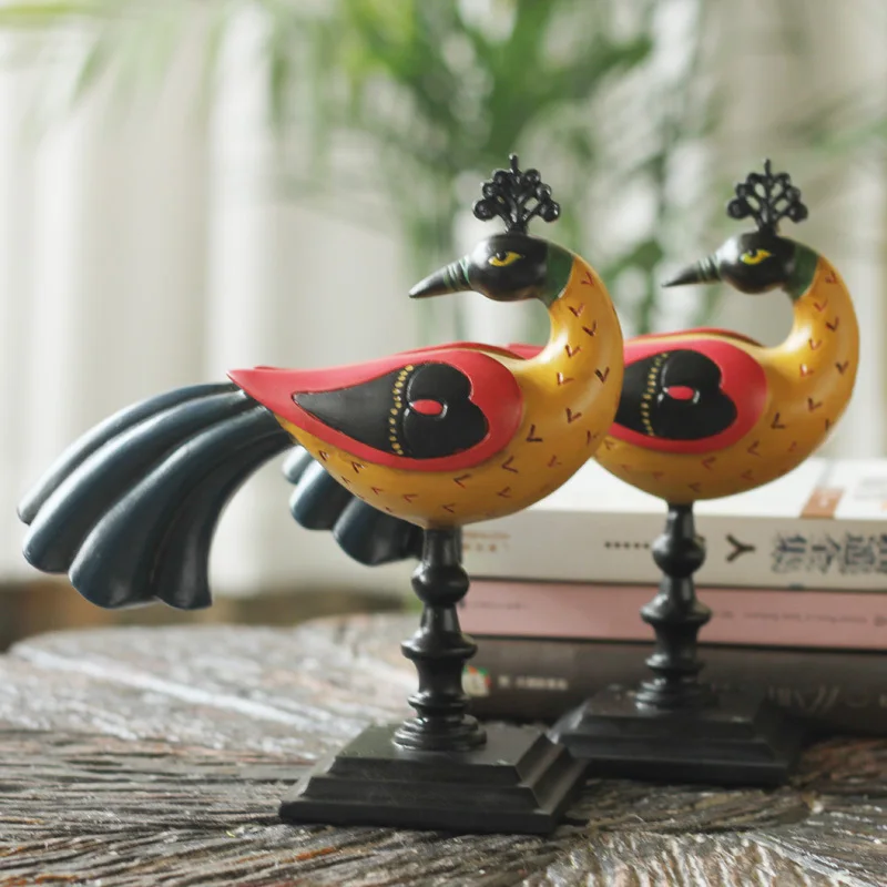 European-style furnishings resin ornaments home decorations living room Couple crafts leiothrix one pair |