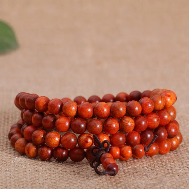 108*0,8 см Raja Kayu молитвенные бусины из натурального дерева Mala браслет Будда ожерелье с четками Тибетские буддийские ювелирные изделия