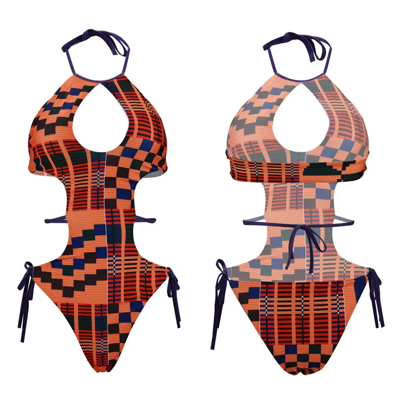 Сексуальный женский цельный купальник Африканский Монокини пуш-ап Мягкий Холтер Купальники Пляжная одежда купальный костюм