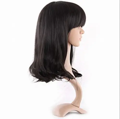 Бесплатная доставка **** ^ 3414 Леди Парик Моды Короткие Черные Волнистые Женщины