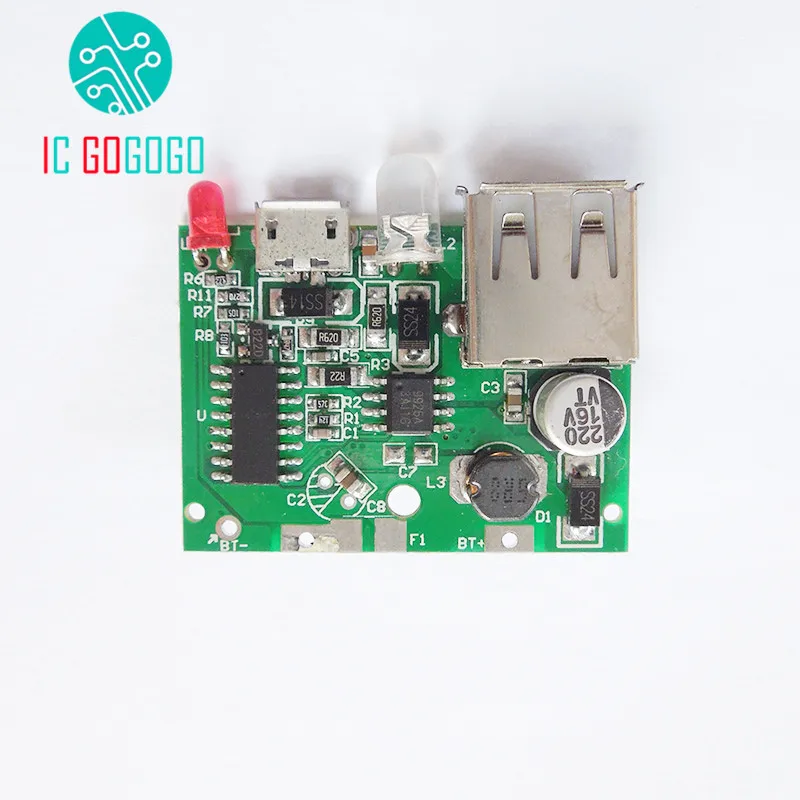 DIY 3 7 В до 5 1 5a 2A мобильный Банк питания зарядное устройство печатная плата 18650