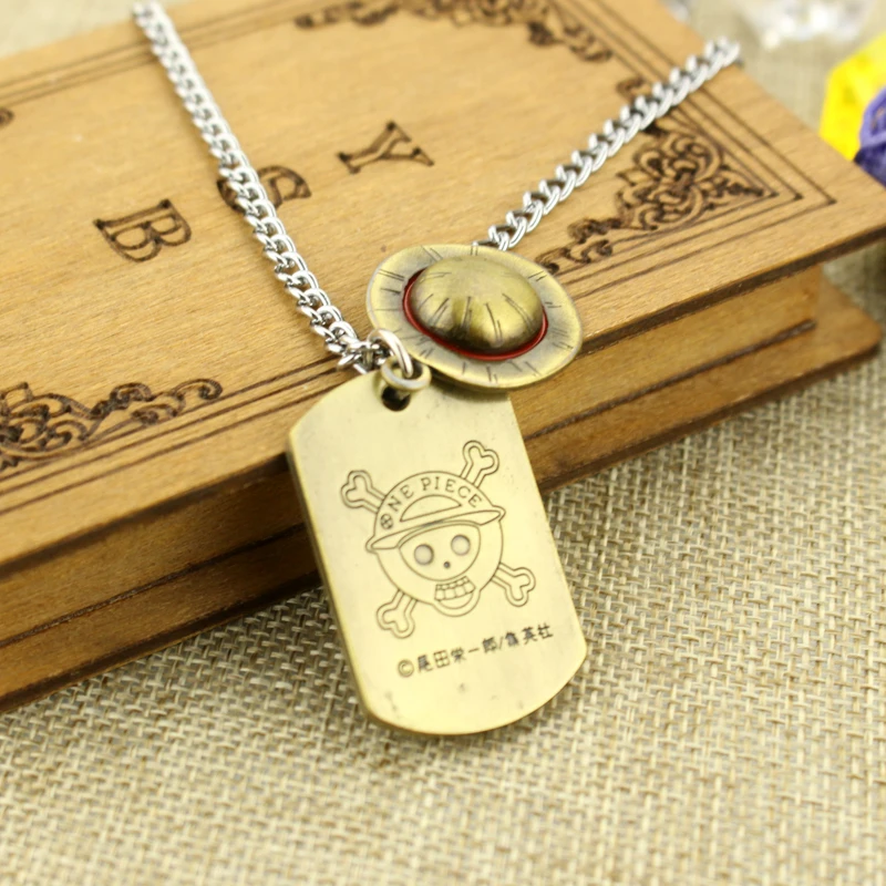 Цепочка с подвеской Luffy в виде аниме соломенная шляпа логотипом черепа бирка