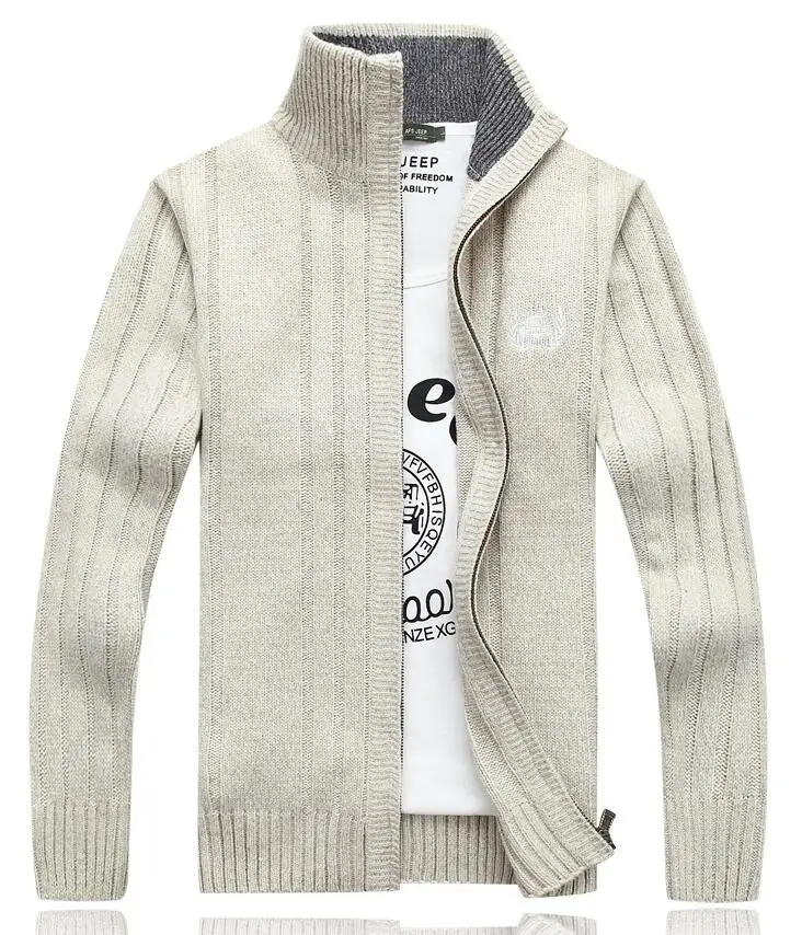 2017 Мужская мода одежда теплый длинный рукав осень свитер кардиган мужской