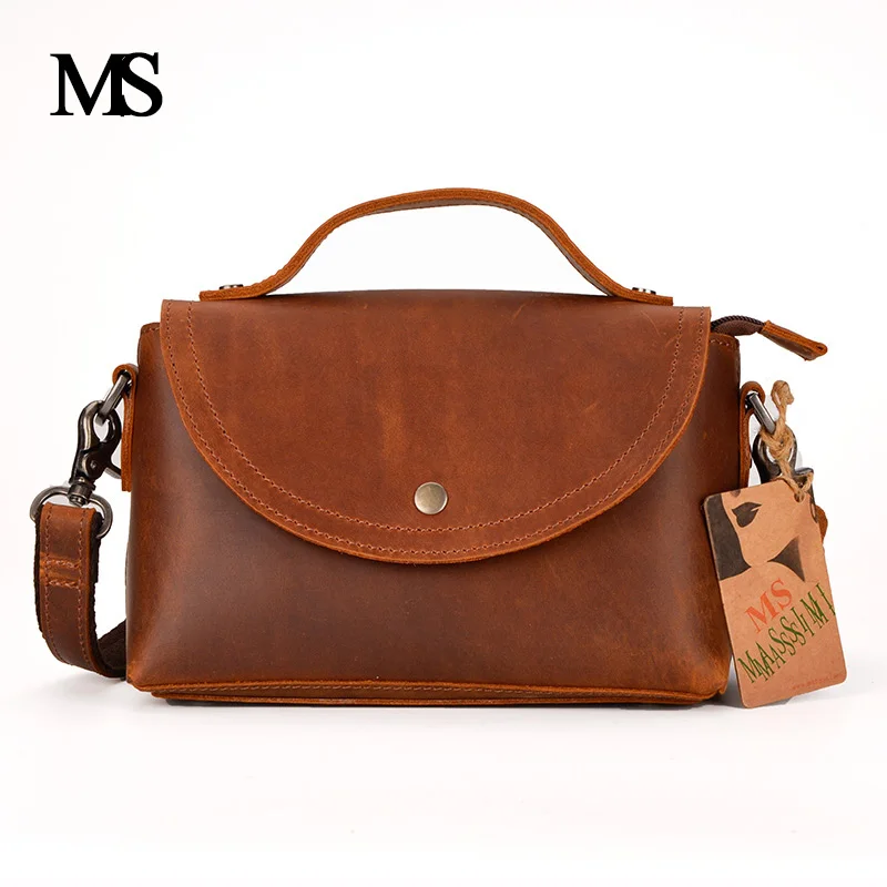 MS 2018 Новое поступление Винтаж из натуральной кожи Для женщин Сумки моды Crossbody