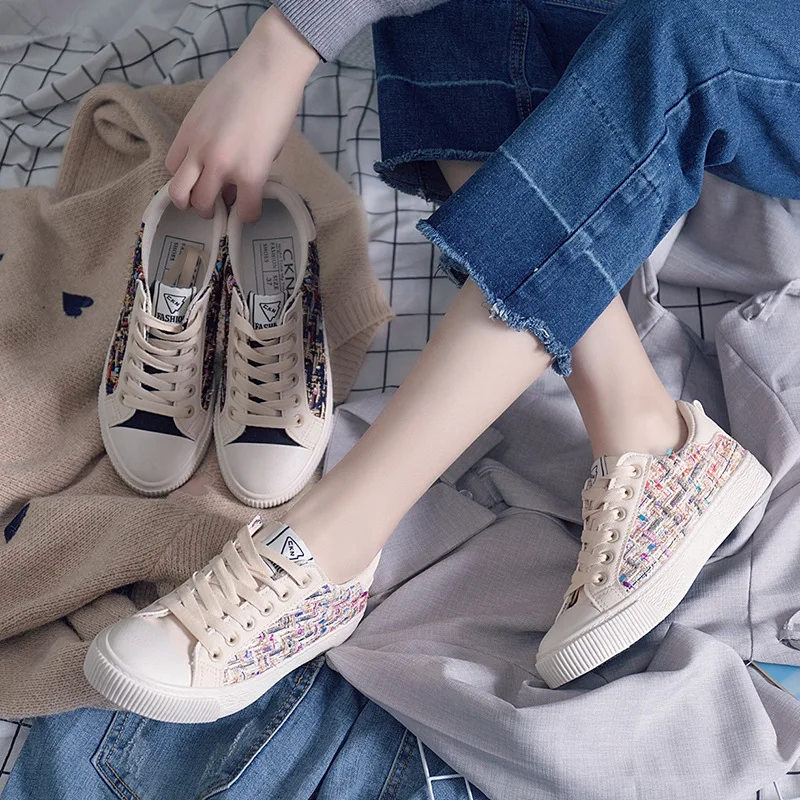 Роскошная дизайнерская обувь для женщин женская Вулканизированная парусиновые