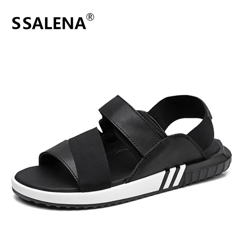 Мужские противоскользящие сандалии слиперы из натуральной воловьей кожи летние