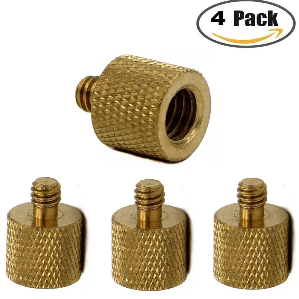 

4pcs 3/8"-16 Female to 1/4"-20 Male Tripod Thread Reducer / Adapter Brass (4-pack) tripod camera