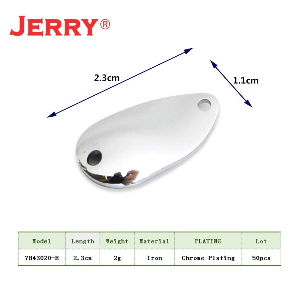 Jerry 50 шт., 1 г, 1,7 г, 2 г, 3,4 г, 4,2 г, Неокрашенная пустая ложка для микро форели, латунная металлическая приманка, блесна, Спиннер