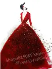 Алмазная 5d-картина сделай сам, красное платье для женщин, полная вышивка квадратнымикруглыми стразами стразы, мозаичная картина