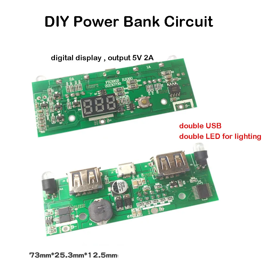 Цифровой дисплей банк питания PCB Материнская плата DIY Мобильная плата 3,7 в литиевая батарея универсальный 5 в повышающий чип модуль зарядного устройства