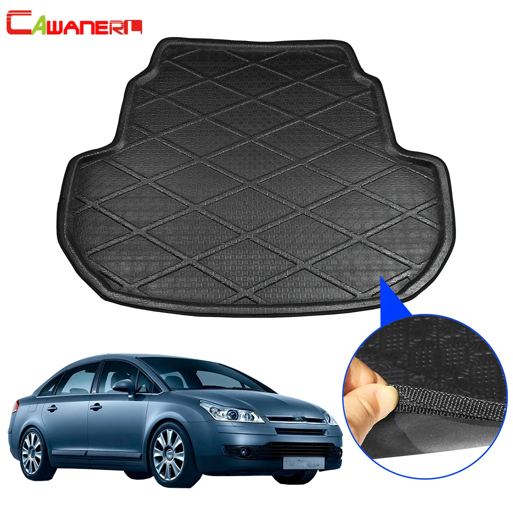 

Cawanerl Car Tray Boot Liner Tail Trunk Mat Luggage Floor Carpet Cargo Protector Kick Mud Pad For Citroen C-Triomphe 2006-2010