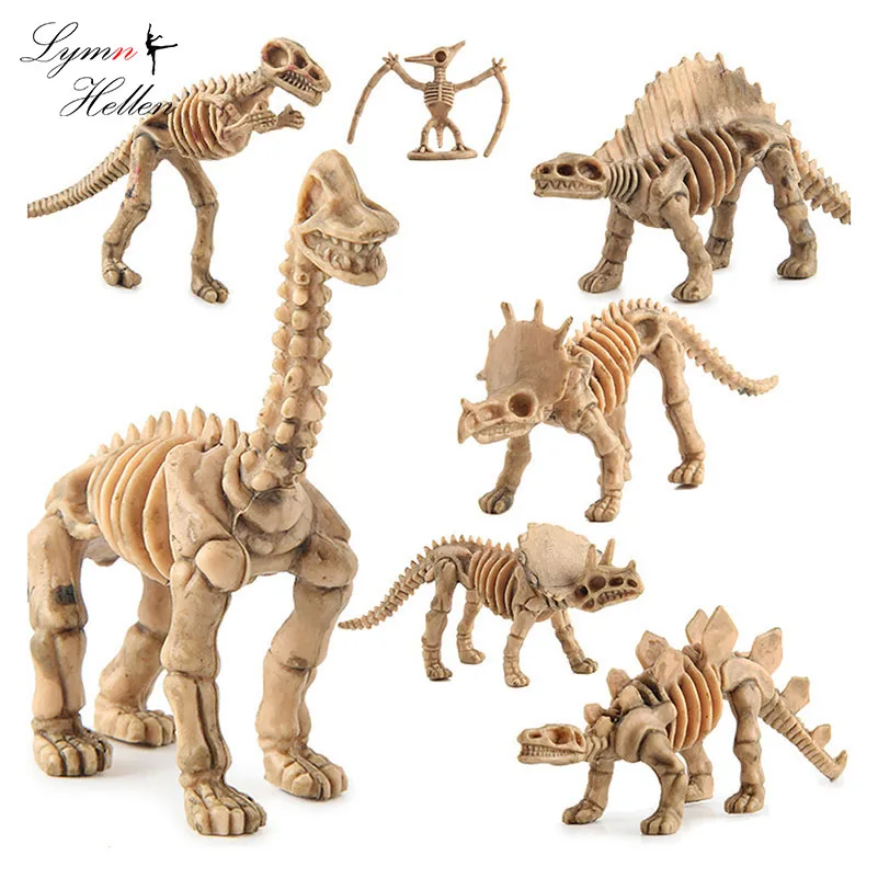 

12Pcs/set Jurassic Dinosaur Fallen World 5 4 3 2 1 Fossil Skeleton Toy Kingdom Park Model Bones Figures Plastic Collection Kids