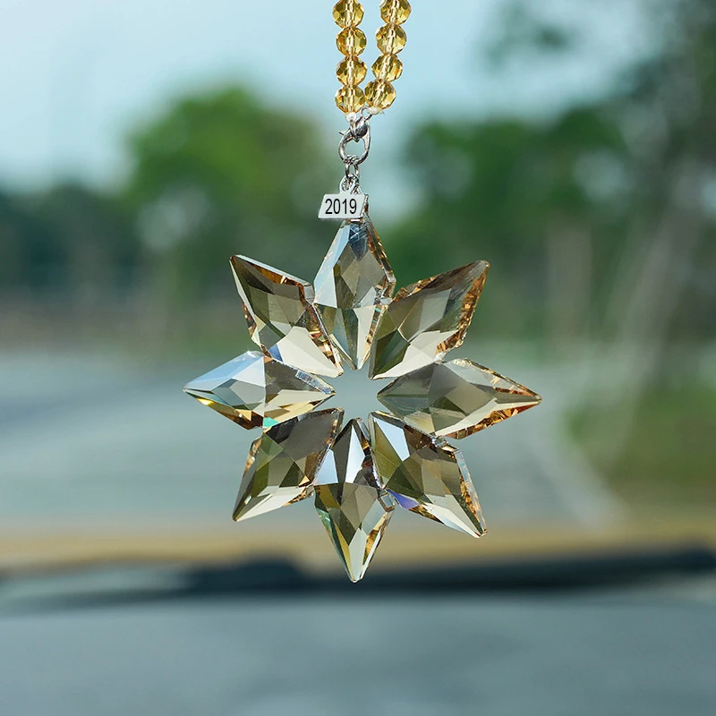 Новинка 2019 Рождественская подвесная стеклянная люстра в виде снежинки