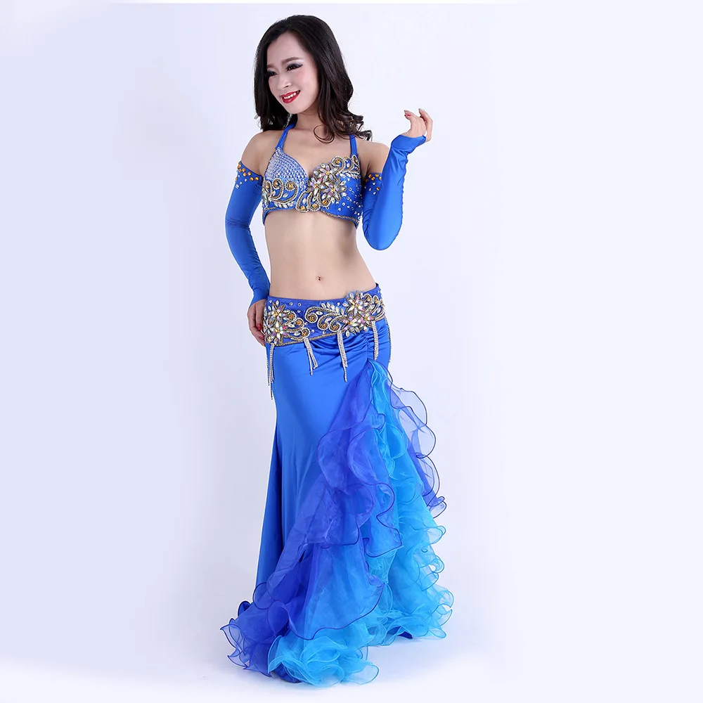 Костюм для танца живота комплект из 5 предметов бюстгальтер пояс юбка рукав на