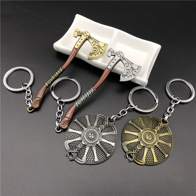 Брелок с круглым кулоном Бог войны 4 топоры модные ювелирные изделия|Брелоки| |