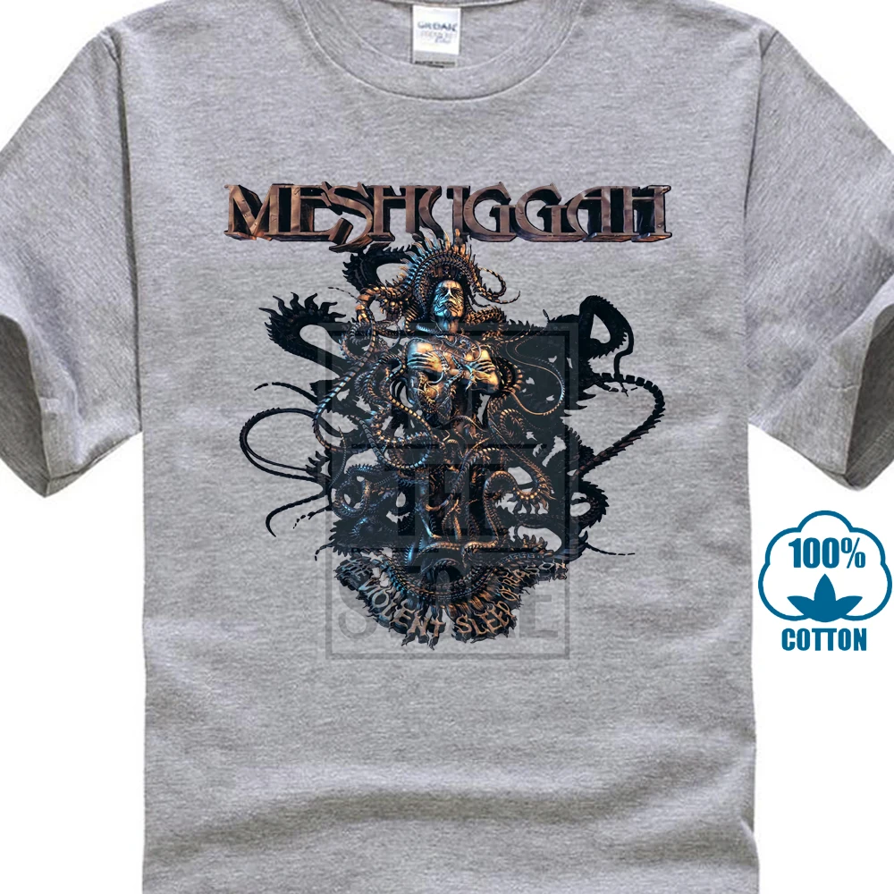 Серый Meshuggah Violent Sleep футболка s m l Xl Xxl Официальная футболка металлическая футболка Новинка - Цвет: Серый