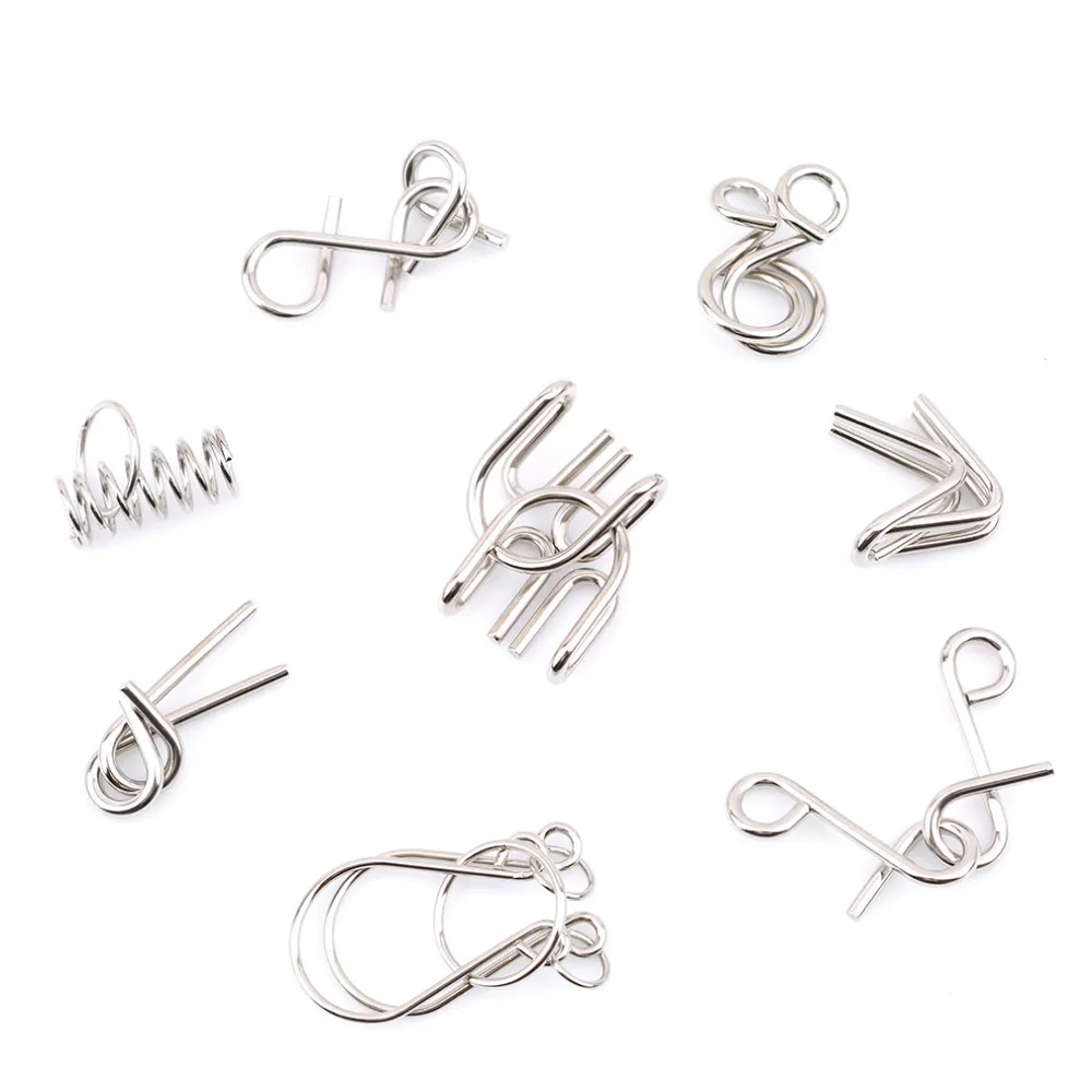 8 шт./компл. металлические детские игрушки развивающие головоломки для мозга