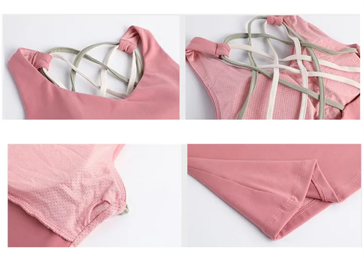 New Sexy Women Chest pad Sleeveless Sports Vest Women Running Fitness Vest Quick-Drying Breathable Yoga Top Sports Shirt