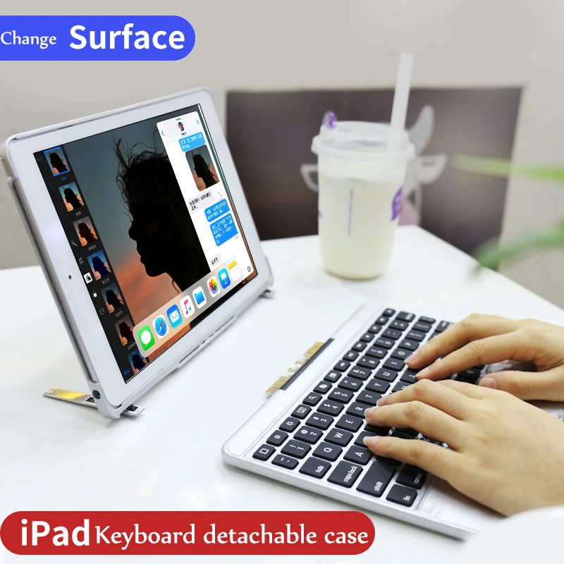 Чехол для iPad 2018 9 7 с Цветной подсветкой и съемной беспроводной Bluetooth