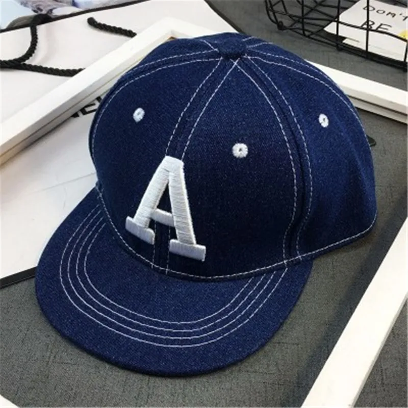 Детская джинсовая шапка с вышивкой в стиле хип хоп для мальчиков и девочек весна