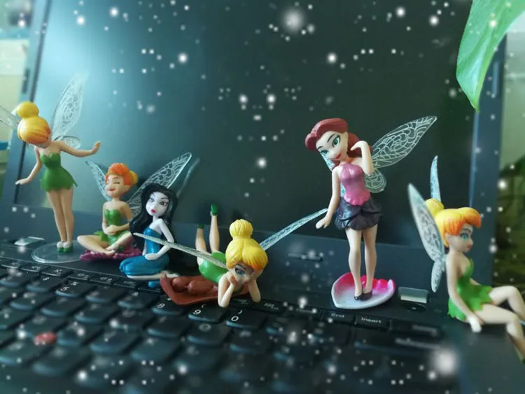 6 шт./компл. с цветочным принтом короткая стрижка фея миниатюрная фигурка