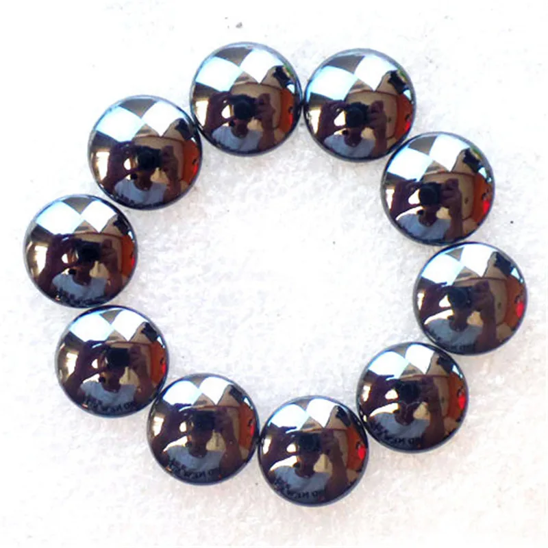 (10 шт./лот) оптовая продажа Круглый Кабошон Из Натурального Гематита 10x3 мм