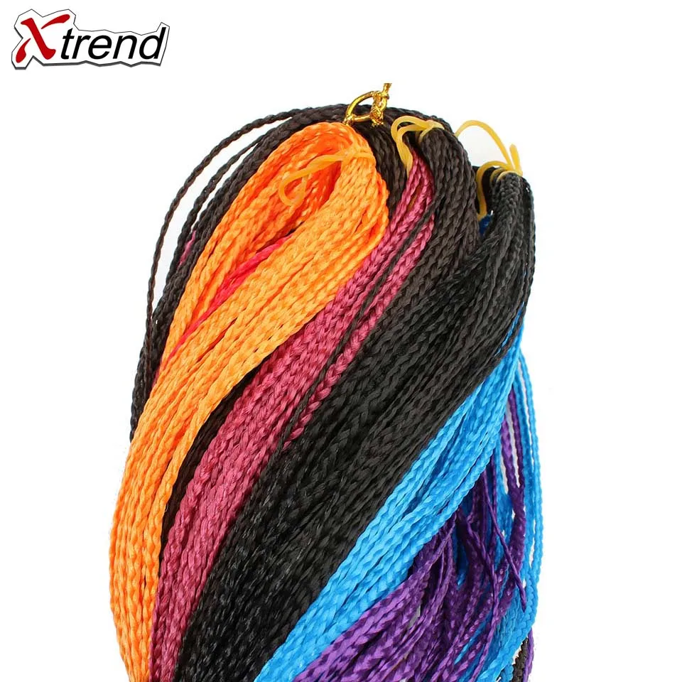 Xtrend синтетические Zizi крючком косички волос 28 прядей чистый черный розовый фиолетовый коробка косички Розовый Наращивание волос высокая температура