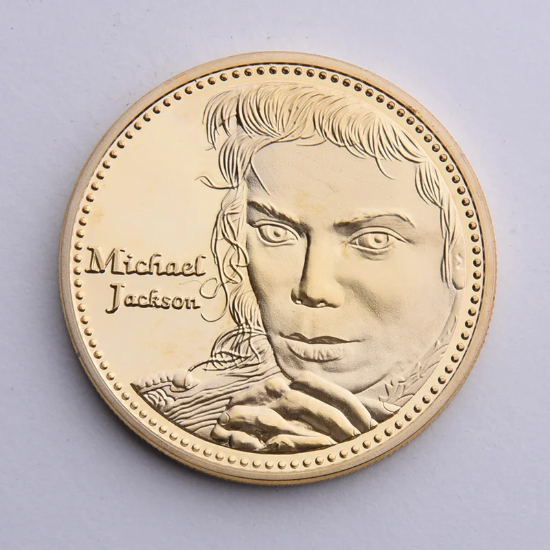 PIKAALAFAN American Michael Jackson Gold Plated Coin Metal Badges Commemorative Collecting COINS | Игрушки и хобби