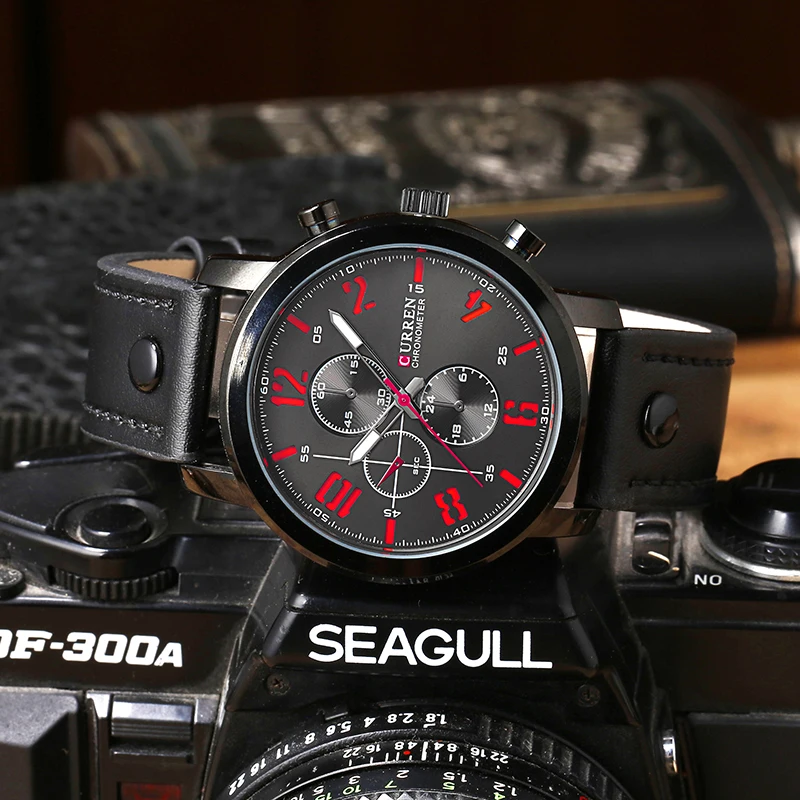 Curren Роскошные Повседневное Для мужчин Часы аналоговый Военная Униформа