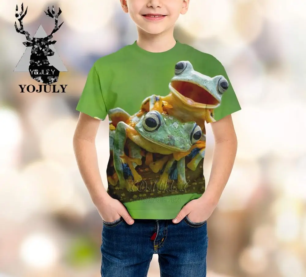 2 YOJULY/детская одежда с 3d принтом в виде лягушки для маленьких мальчиков и девочек-подростков детская футболка горячая Распродажа, модные футболки Modis с круглым вырезом, A252 - Цвет: 2