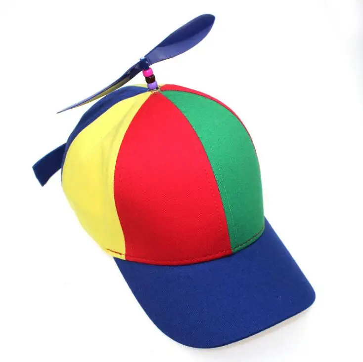 Синий Забавная детская Кепка Snapback для родителей и детей, цветная бейсбольная кепка с пропеллером, уличная солнцезащитная Кепка с козырьками - Цвет: Синий