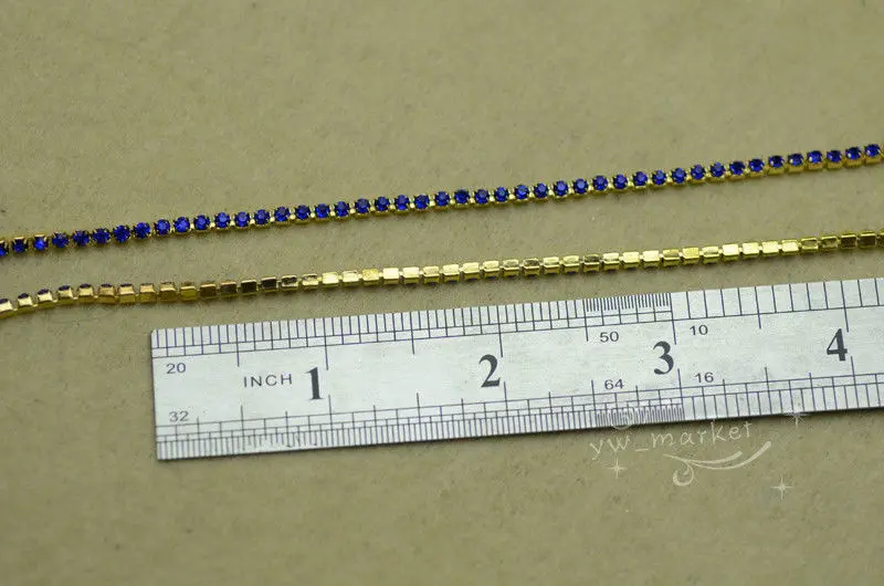 Темно синий 2 5 мм ss8 с горным хрусталем цепочка золото серебро база для платья