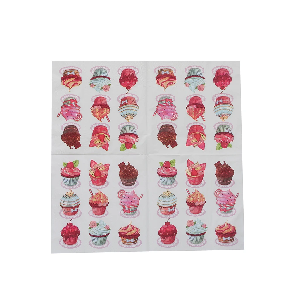 20 шт./пакет торт Бумага салфетка декупаж тканей украшения день рождения