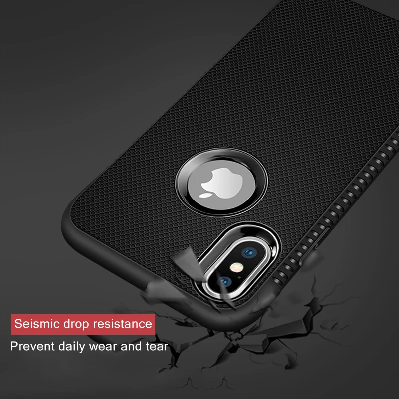 Rugged Case For iPhone X XR XS Max Cover Silicon Bumper Matte Cases 6S 6 7 8 Plus 7Plus 5 5S SE Shockproof Back |