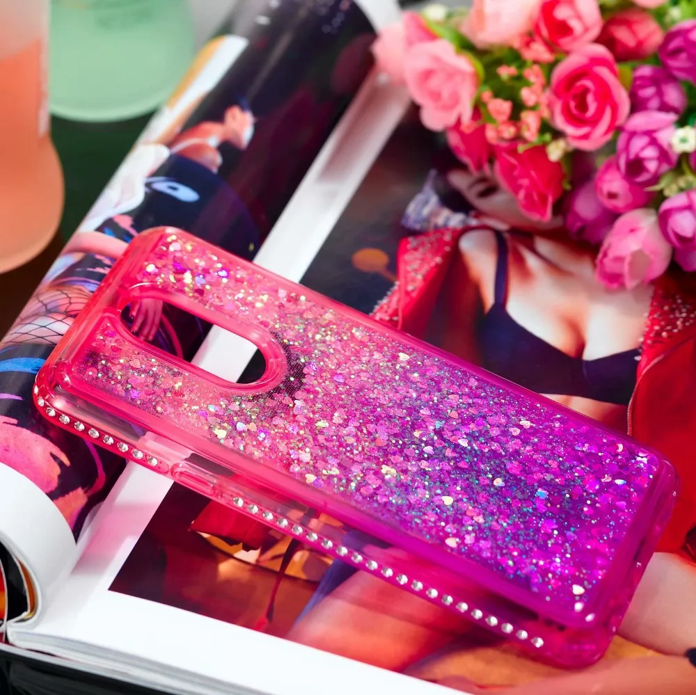 Роскошные Динамическая жидкость плавающие блестки Алмазный чехол для телефона LG